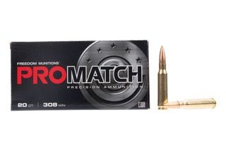 Match grade .308 Winchester rifle ammunition.